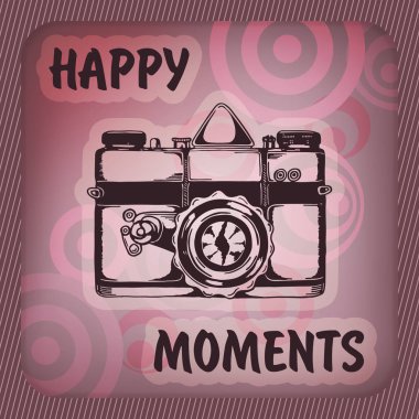 Retro fotoğraf makinesi tasarım el ilanı