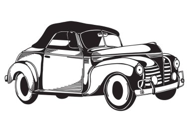 Vektör retro araba. İllüstrasyon