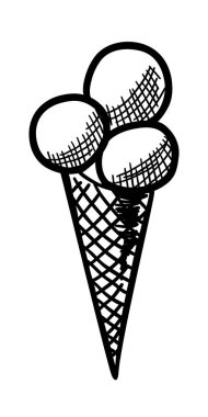 Dondurma kroki. Vektör çizim