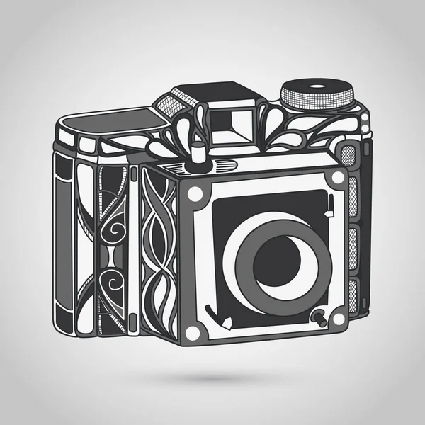 Icône de caméra isolée en arrière-plan — Image vectorielle