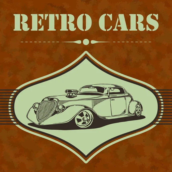 Folheto de design de carro vintage — Vetor de Stock