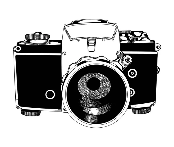 Schets fotocamera — Stockvector