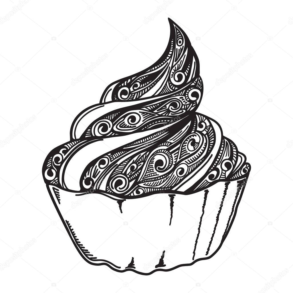 Sketch cake. Vector illustration