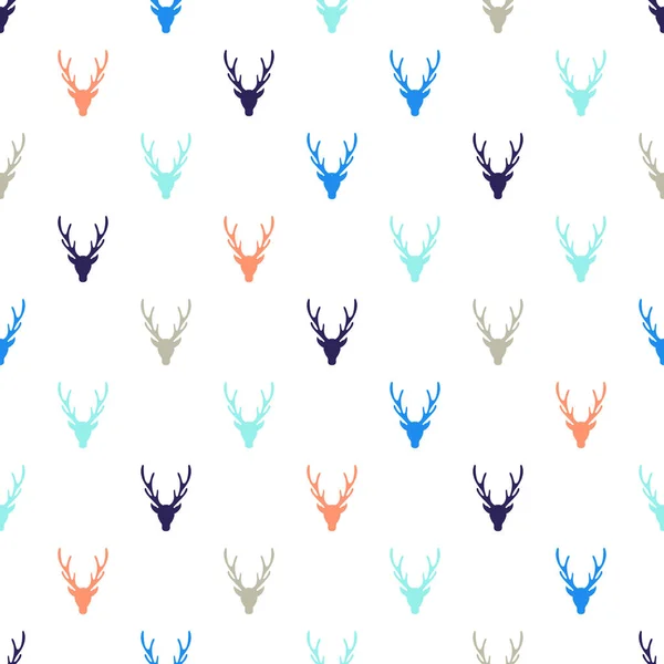 矢量轮廓的鹿。无缝纹理 — 图库矢量图片