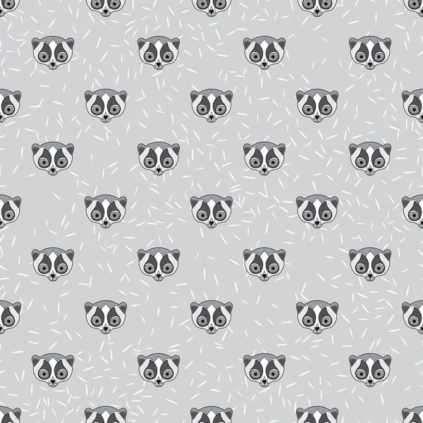 Vector sketch lemur. Fundo sem costura —  Vetores de Stock