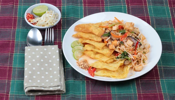 Chinese Vegetable festival  food as crispy wonton with Thai fried mixed vegetable call  