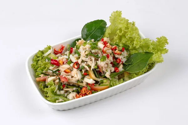 Spicy and sour mixed herb salad with crab . — Stock Photo, Image