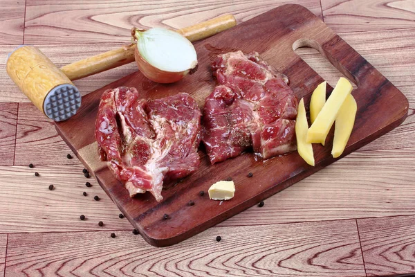 Ready raw fresh steak  for cooking . — Stock Photo, Image