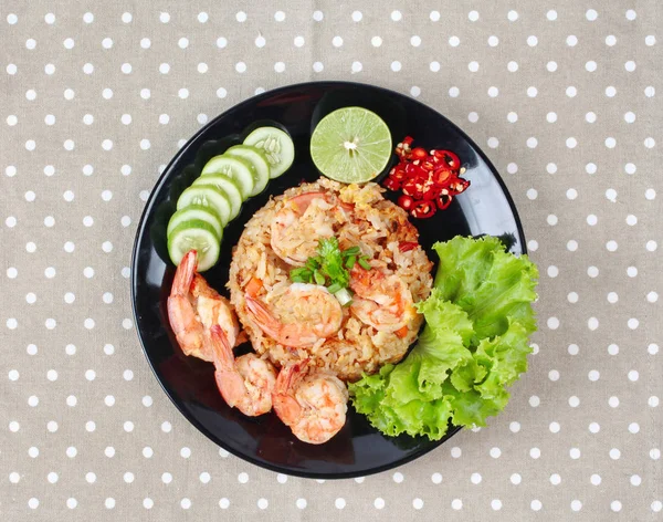 Fried rice with shrimp call Khao Pad Kong in Thai — Stock Photo, Image