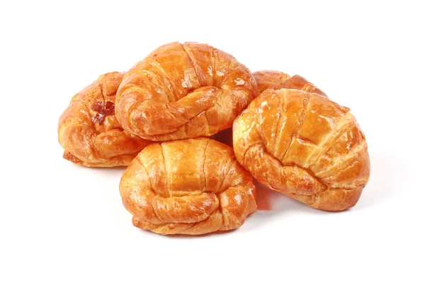 Casa feita, croissant croissant crocante margarina fresca crocante servido . — Fotografia de Stock