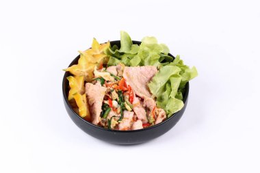 Kızarmış sebze Kore ile domuz karışık .