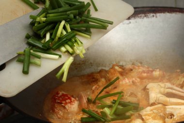 Yemek, tavada kızartılmış Yengeç toz köri içinde ilk on popüler t