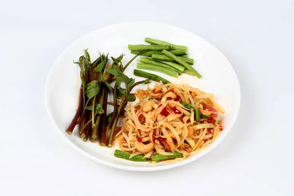 태국 인기 레시피, 매운 및 신 섞인 야채 샐러드 p — 스톡 사진