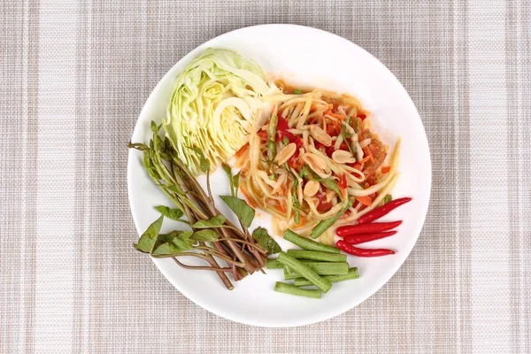 중국 채소 f 혼합된 야채와 매운 파파야 샐러드 — 스톡 사진