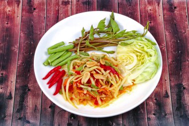 Çin sebze f için karışık sebzeli baharatlı papaya salatası