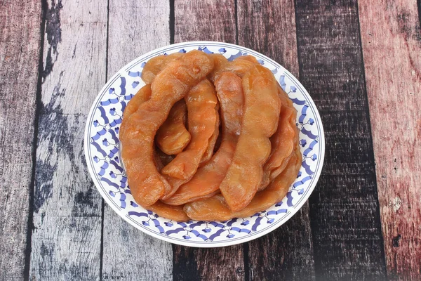 Tamarin cristallisé, confiture de fruits de glace Tamarin, Tamar doux — Photo