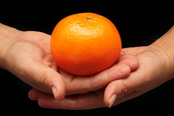 C を祝うために手に置かれたミカン蜂蜜 Murcott オレンジ — ストック写真