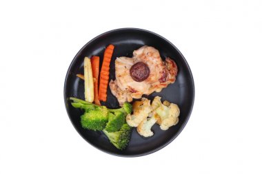 Teriyaki Tavuk tereyağı patates ve bitki ile.