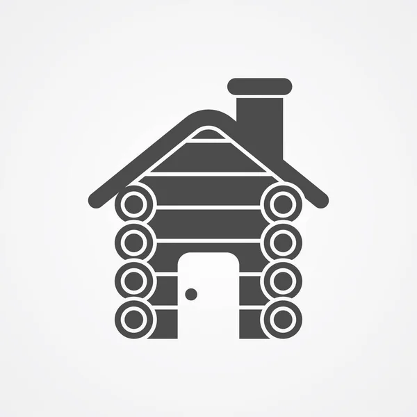 Haus, Hütte, Holzhaus Vektor Linie Symbol, Zeichen, Illustration auf