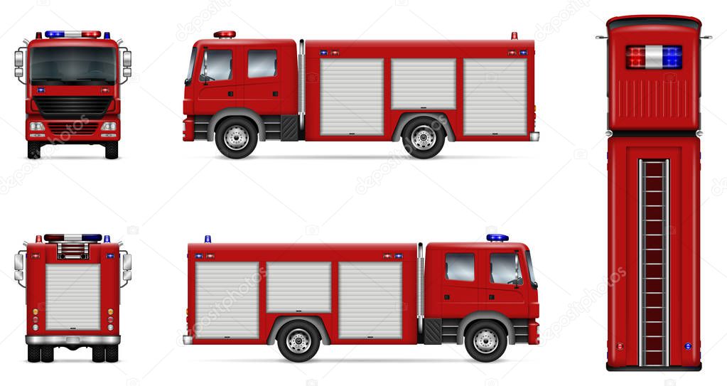 Red fire truck vector mockup — Stock Vector © imgvector ...