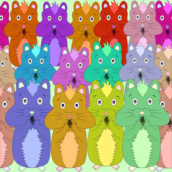 Renkli hamster fındık yemek ile Seamless Modeli.