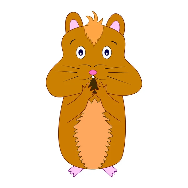Sevimli çizgi hamster fındık yemek vektör çizim