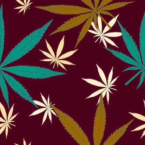 Esrar yapraklarda kahverengi zemin ile Seamless Modeli