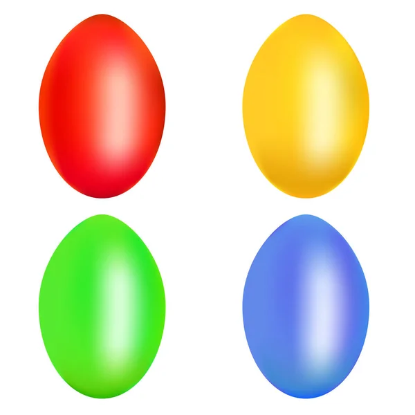 Beyaz arka plan üzerinde izole renkli Paskalya yumurtaları kümesi