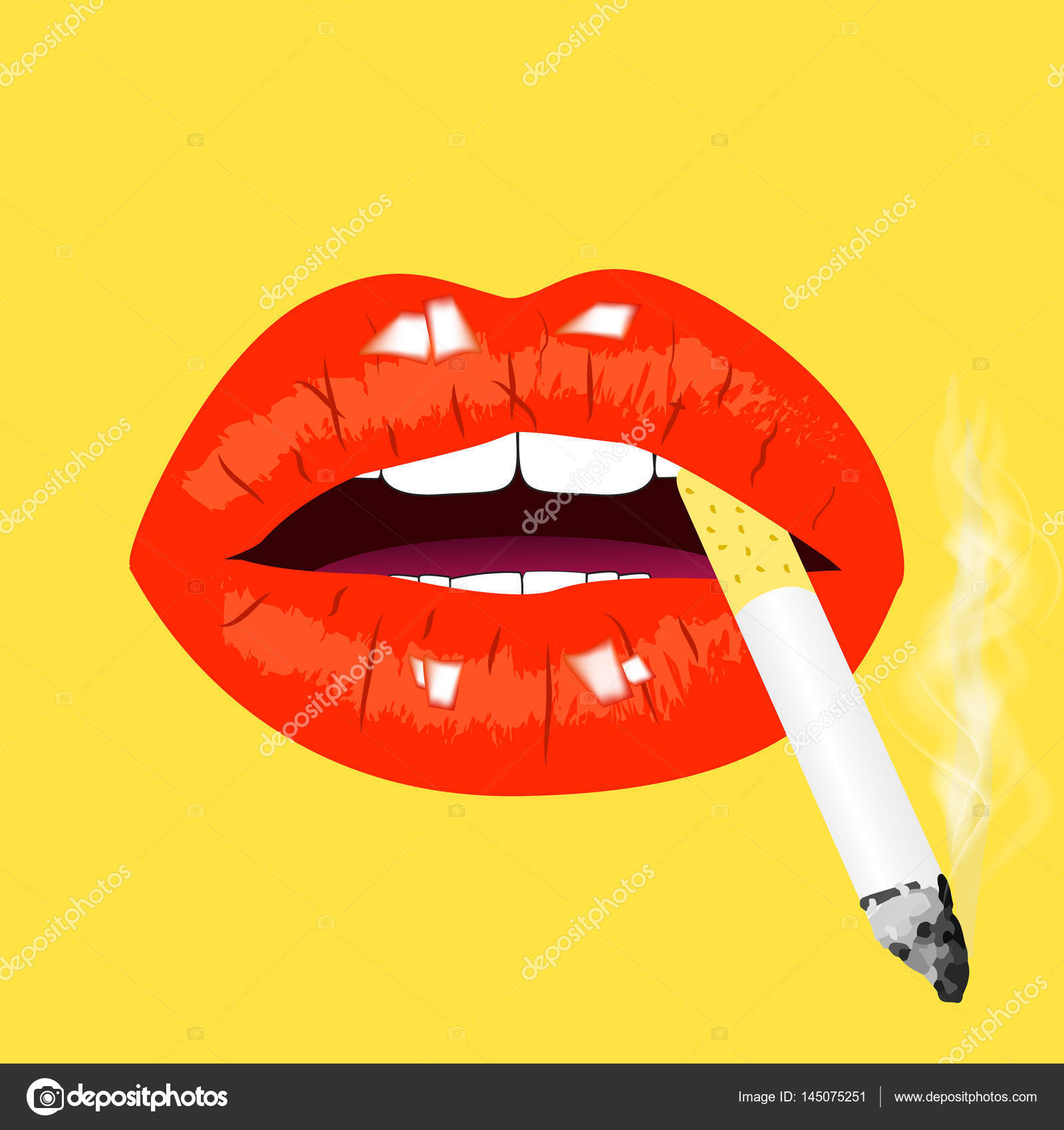 Smoking Lips Wallpaper