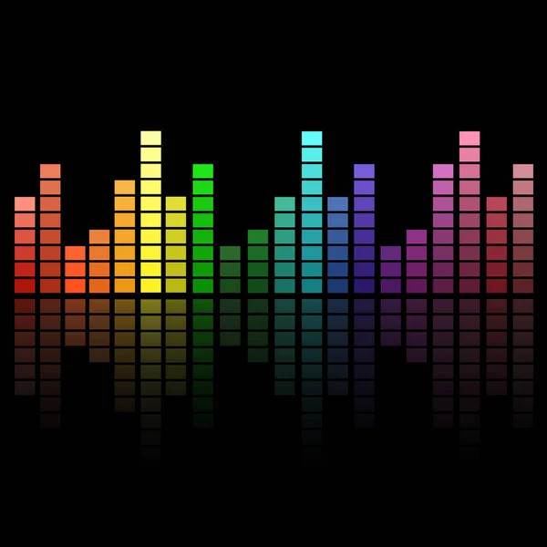 Dijital renkli ekolayzer ses dalgaları. soyut vektör çizim