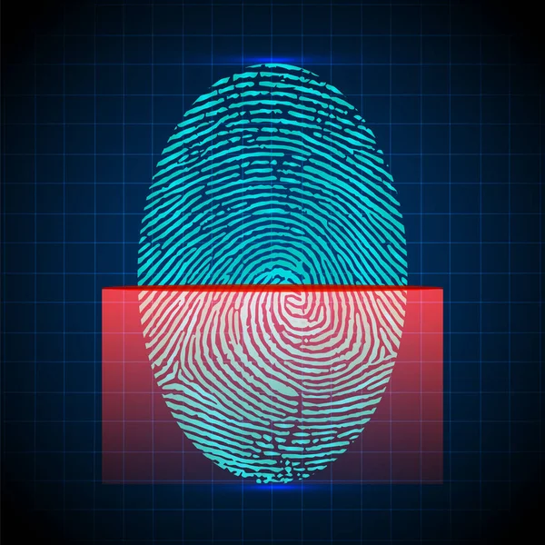 Fingerprint scanner, identification system. Digital security system, the access control. Vector illustration — Stock Vector