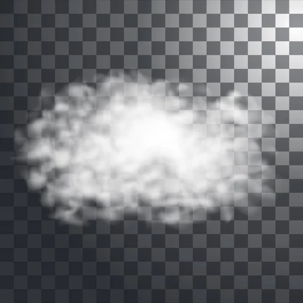 Sis veya Saydam arka plan üzerine beyaz bulutlar izole duman. Vektör çizim