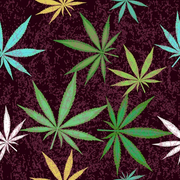 Esrar renkli yaprakları ile Seamless modeli. Vektör çizim