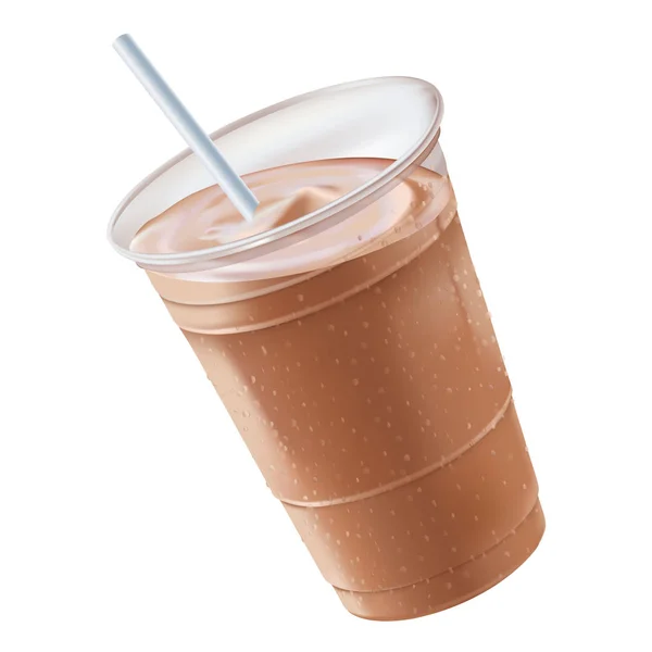 Milkshake au chocolat gauche — Image vectorielle