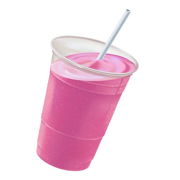 Smoothie de frambuesa o batido — Vector de stock