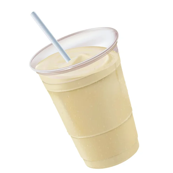 Vaniglia / Banana Milkshake Inclinazione Sinistra — Vettoriale Stock