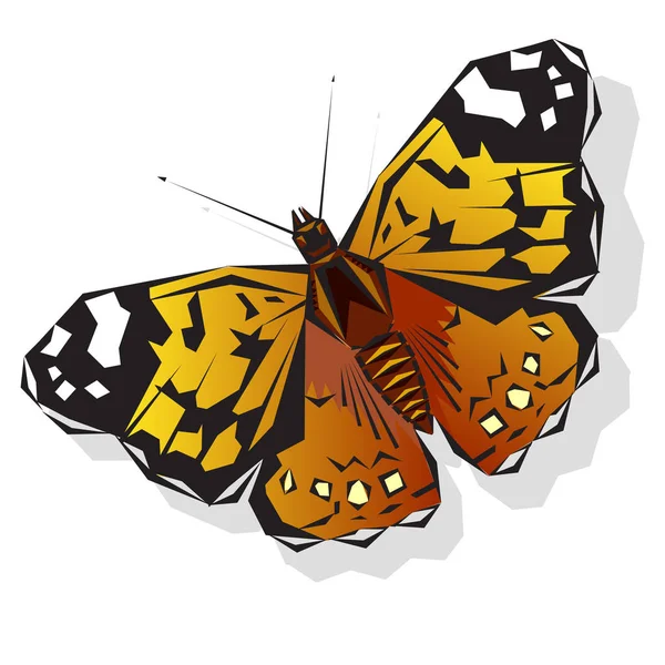 Mariposa con alas extendidas — Vector de stock