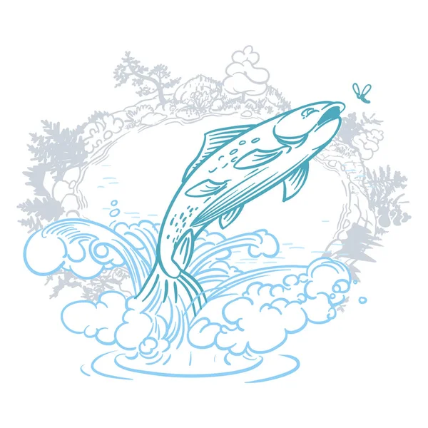 Alabalık atlama sudan çıkmış