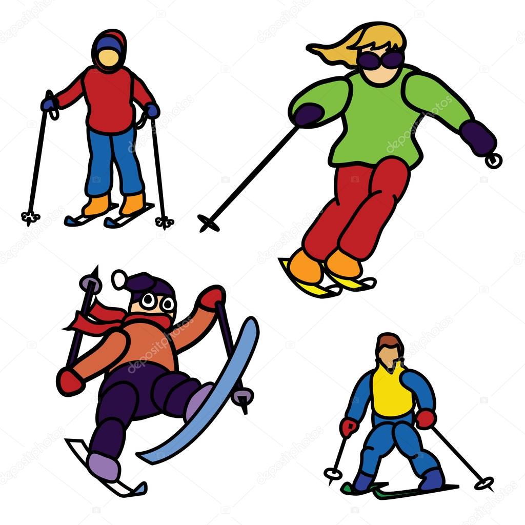 Cartoon Ski Characters