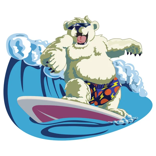 Surf oso polar — Vector de stock
