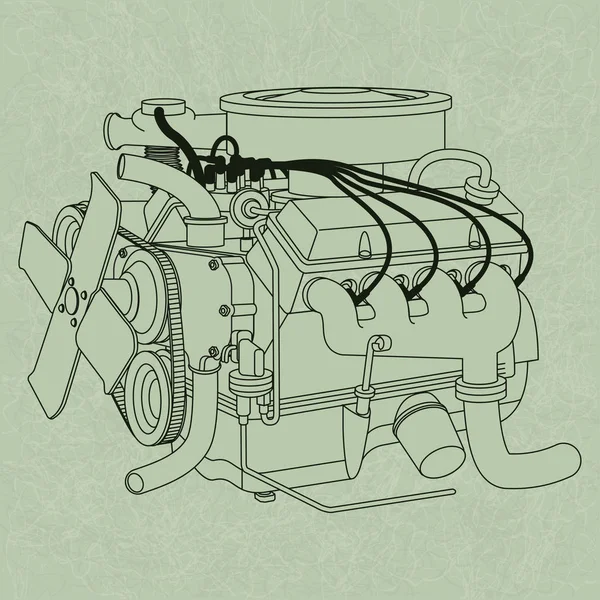 Motor de coche genérico — Archivo Imágenes Vectoriales