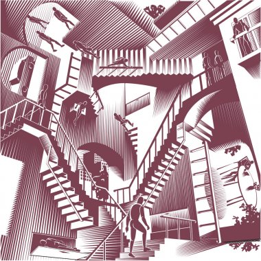 Confusion Maze Stairs clipart