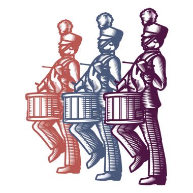 Marching Soldier Drummers clipart
