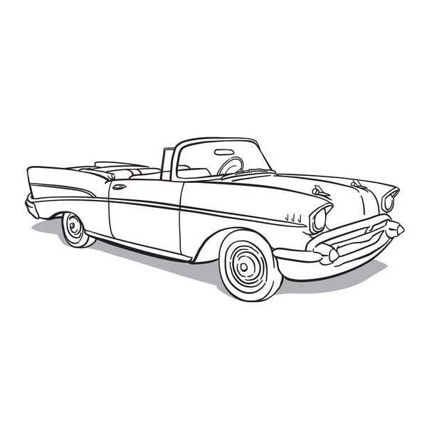 50's Car 3/4 Front — Stock Vector