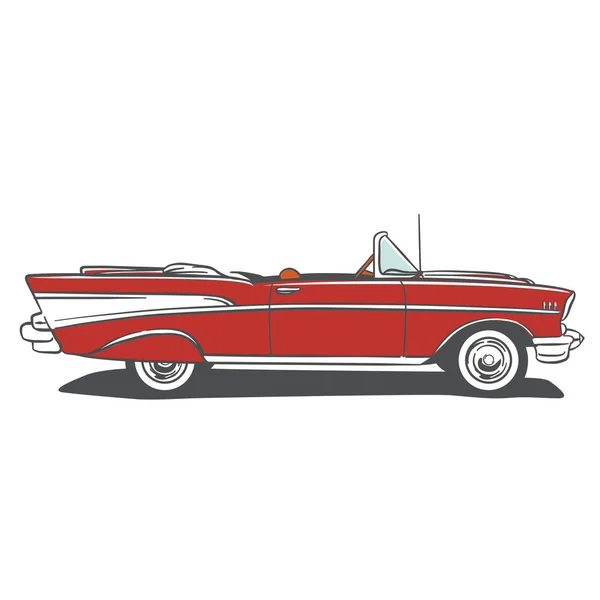 Вид збоку 50-х автомобіль — стоковий вектор