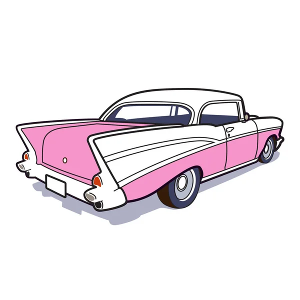 50's Car From Behind — Stock Vector