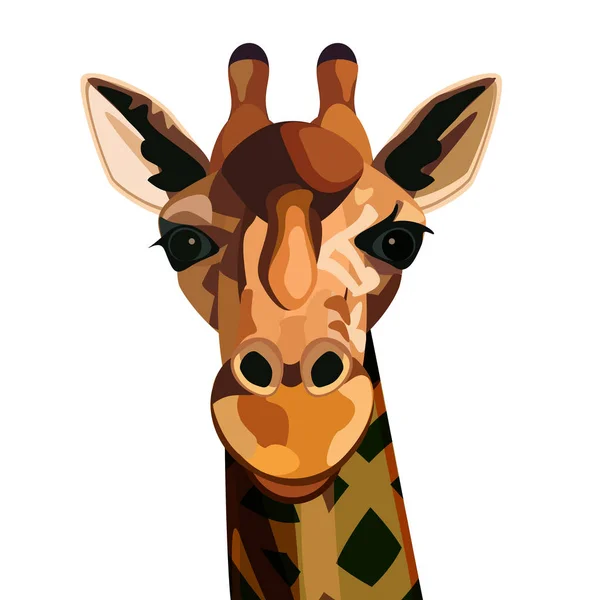Giraffe hoofd Front — Stockvector