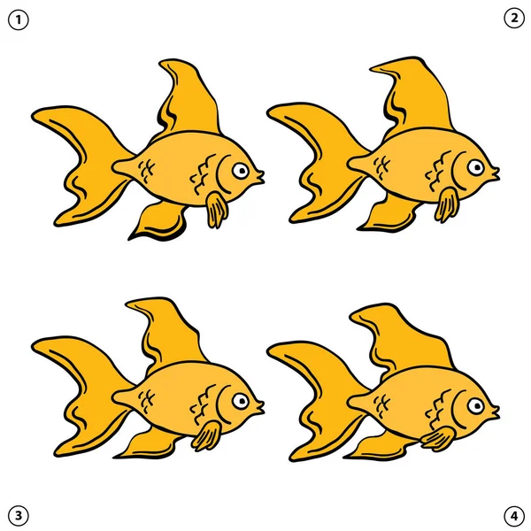 Goldfischschwimmen — Stockvektor