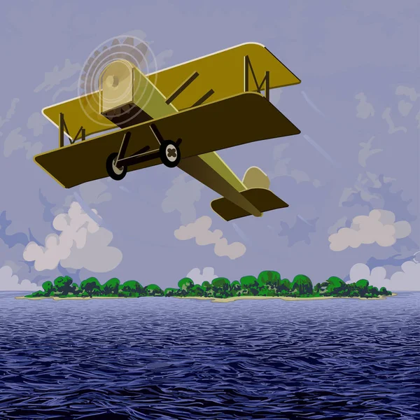 Letoun létající ostrov — Stockový vektor