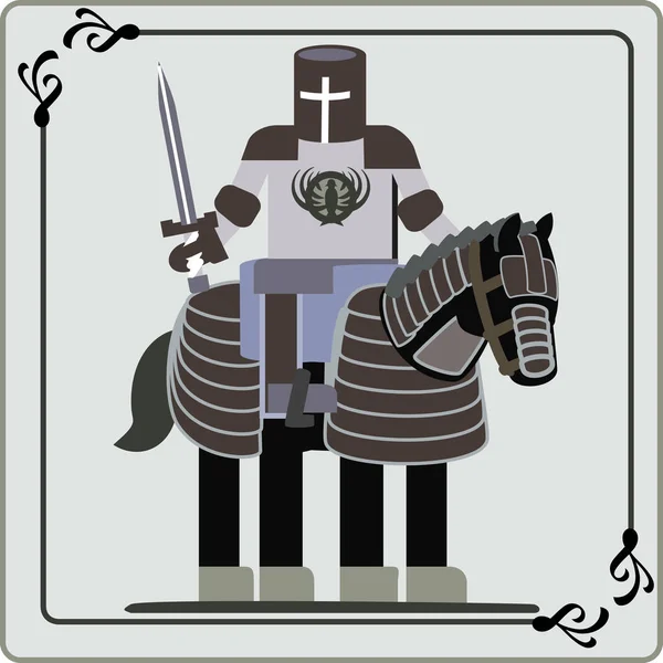 馬に乗って光の騎士 — ストックベクタ